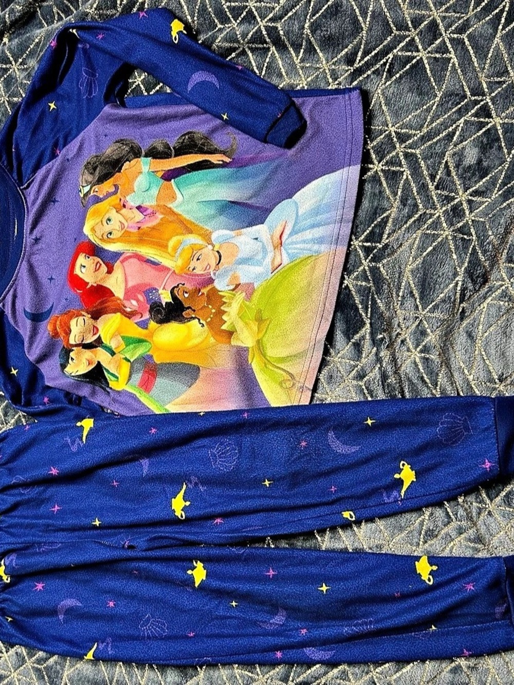 Disney Girls Size 6T Princess Pajama Set Blue & Purple